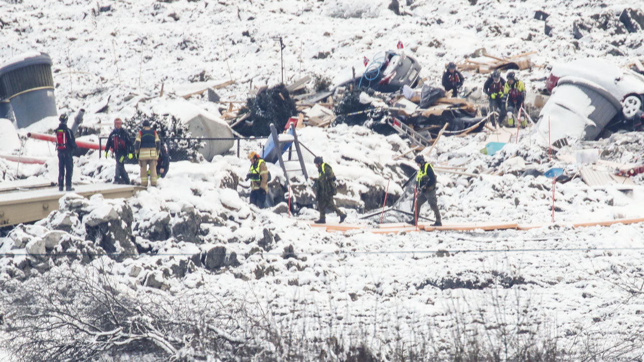 no hope of finding landslide survivors norway rescue workers