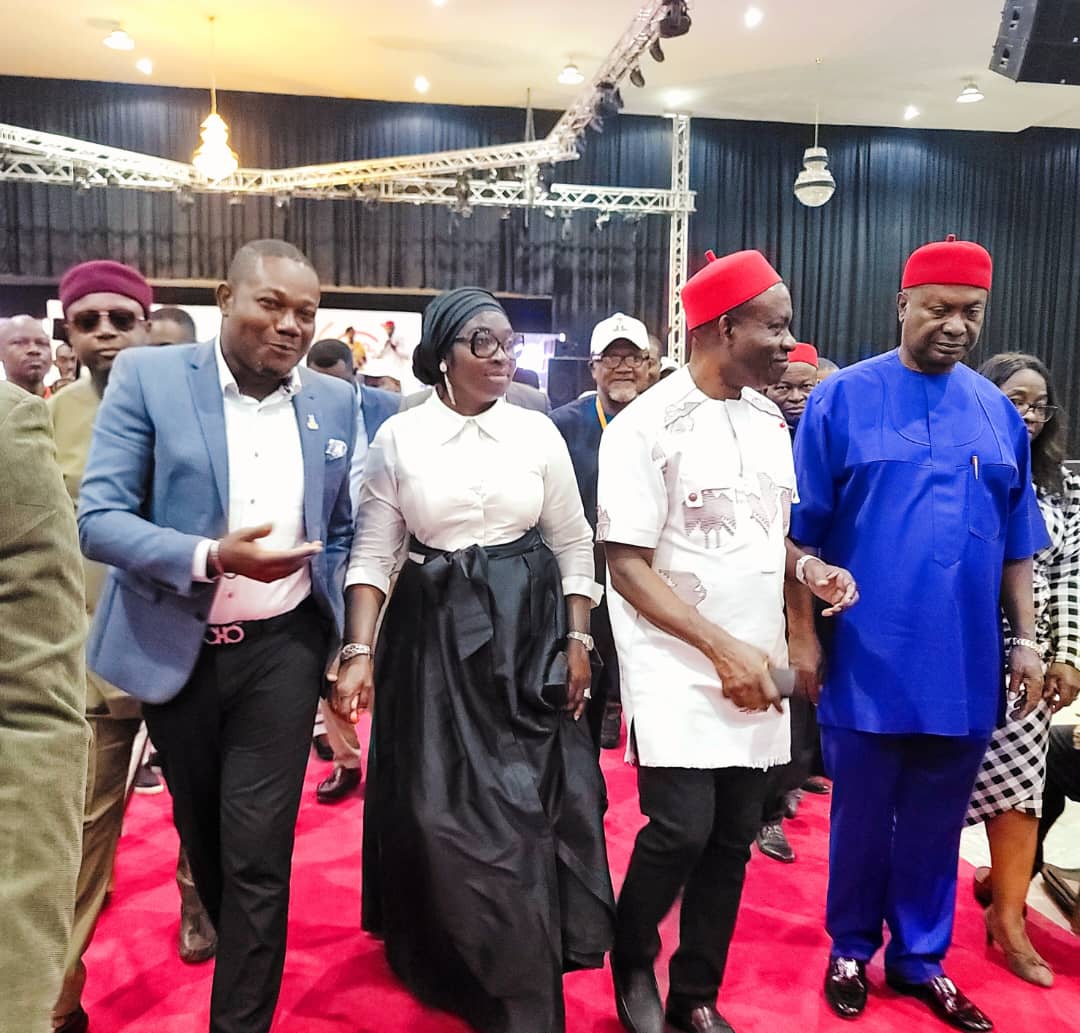 From 1R): Chief Henry Ikechukwu Ikoh, Minister of State for Science, Technology and Innovation; Governor Charles Soludo of Anambra State and and other resource persons at National Innovation Workshop.