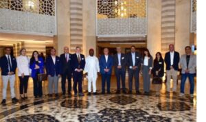 Hon.Sam Onuigbo in company of Mostafa Alham, Gov of Luxor – Egypt, his Deputy – Mohammed Hegazy, Sergio – Executive Director, Climate Parliament, Mr. Etamaria – UNIDO, Barry Gardner – British MP and some Egyptian MPs after a meeting at the Hilton Luxor, Egypt
