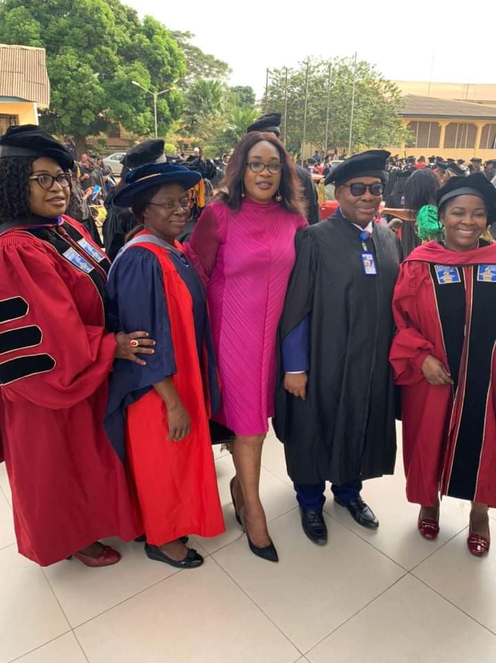 From (2L): Barr. Monday Onyekachi Ubani; Wife (dressed in a pink dress), flanked by other colleagues.