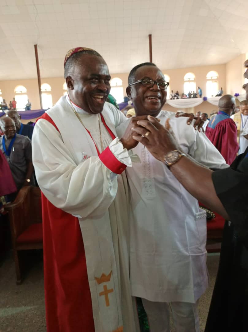 Bishop (Dr.) Ikechukwu Emezi Nkulo and Rep. Sam Onuigbo.