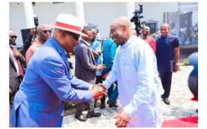 From (L): Governor Nyesom Wike and former Governor Peter Odili of Rivers State.