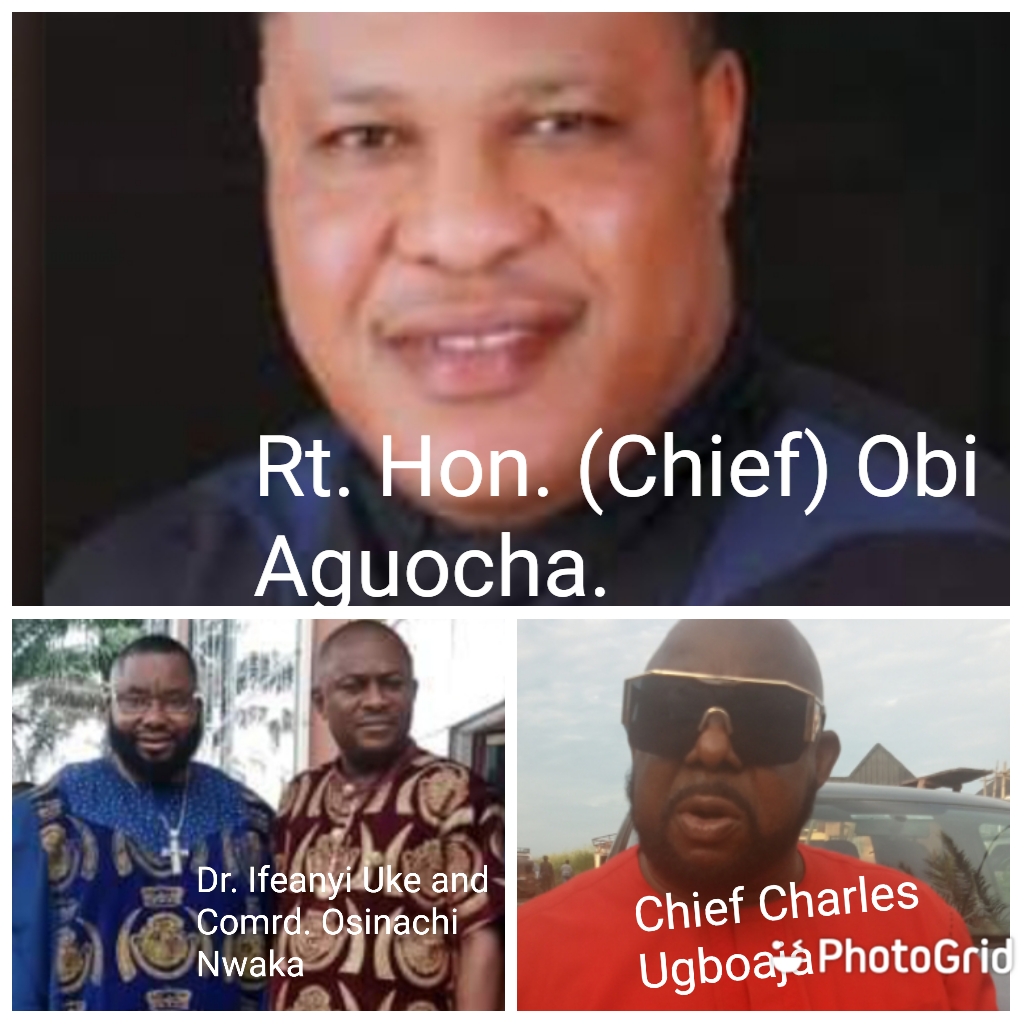 Rt. Hon. Chief Obinna Aguocha; Dr. Ifeanyi Uke, Comrd. Osinachi Nwaka and Chief Charles Ugboaja.
