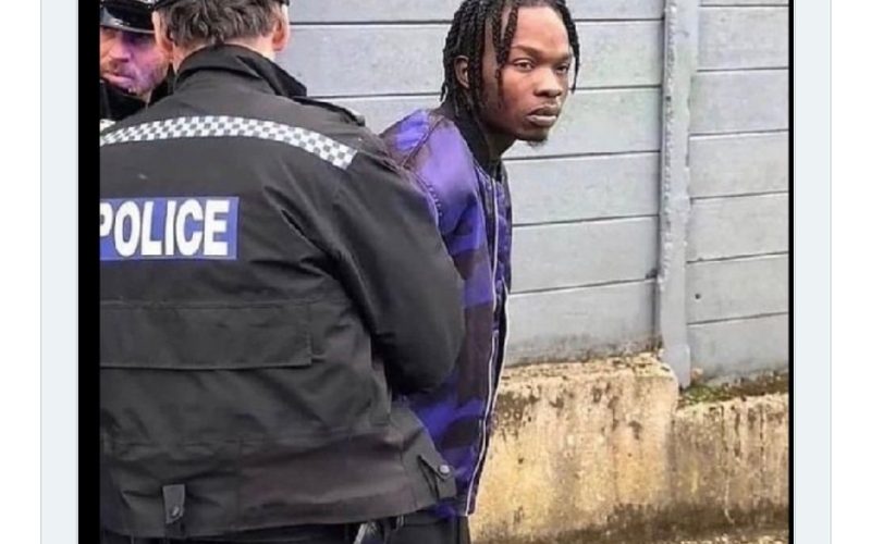Photo of Naira Marley arrested in the UK.