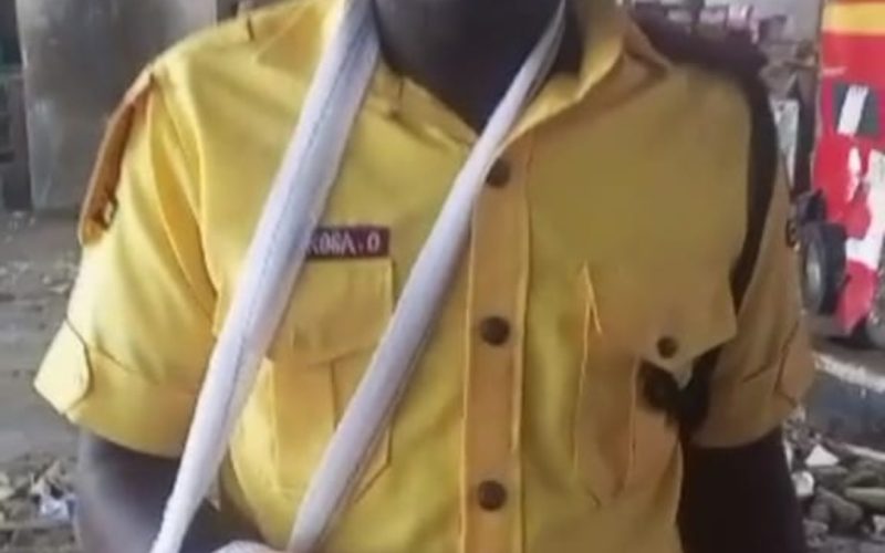 LASTMA Apprehends Recalcitrant Commercial Bus Driver Who Stabbed Colleague With Knife, Stripes Self     *Cutlass, knife recovered inside bus