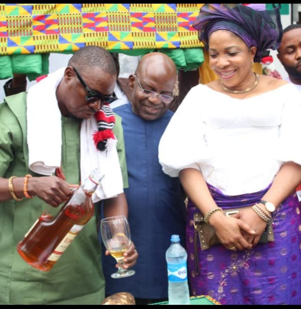 His Excellency, Dr. Alex Otti OFR, the Executive Governor of Abia State and his Wife and Ezeji Patrick Nwogu, the Founder and CEO of Ezeji Foundation. 