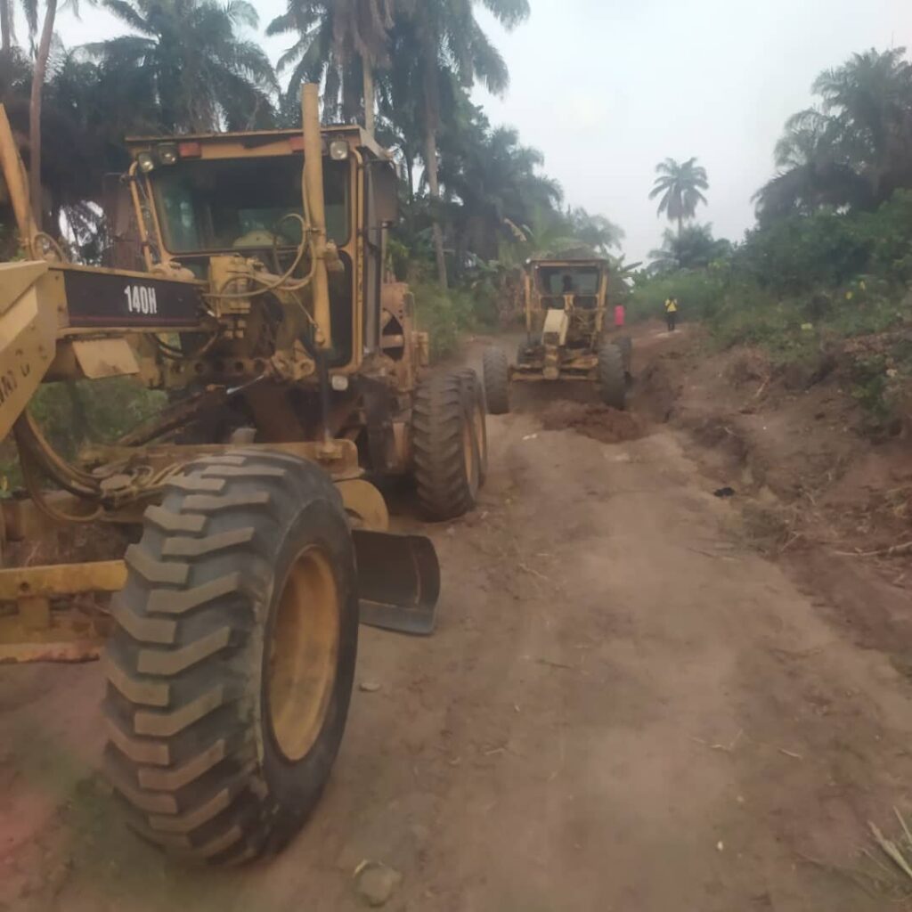 The ongoing rehabilitation of roads in Ikwuano Local Government Area of Abia State, powered by the Mayor of the Council, Mayor Osinachi Nwaka.