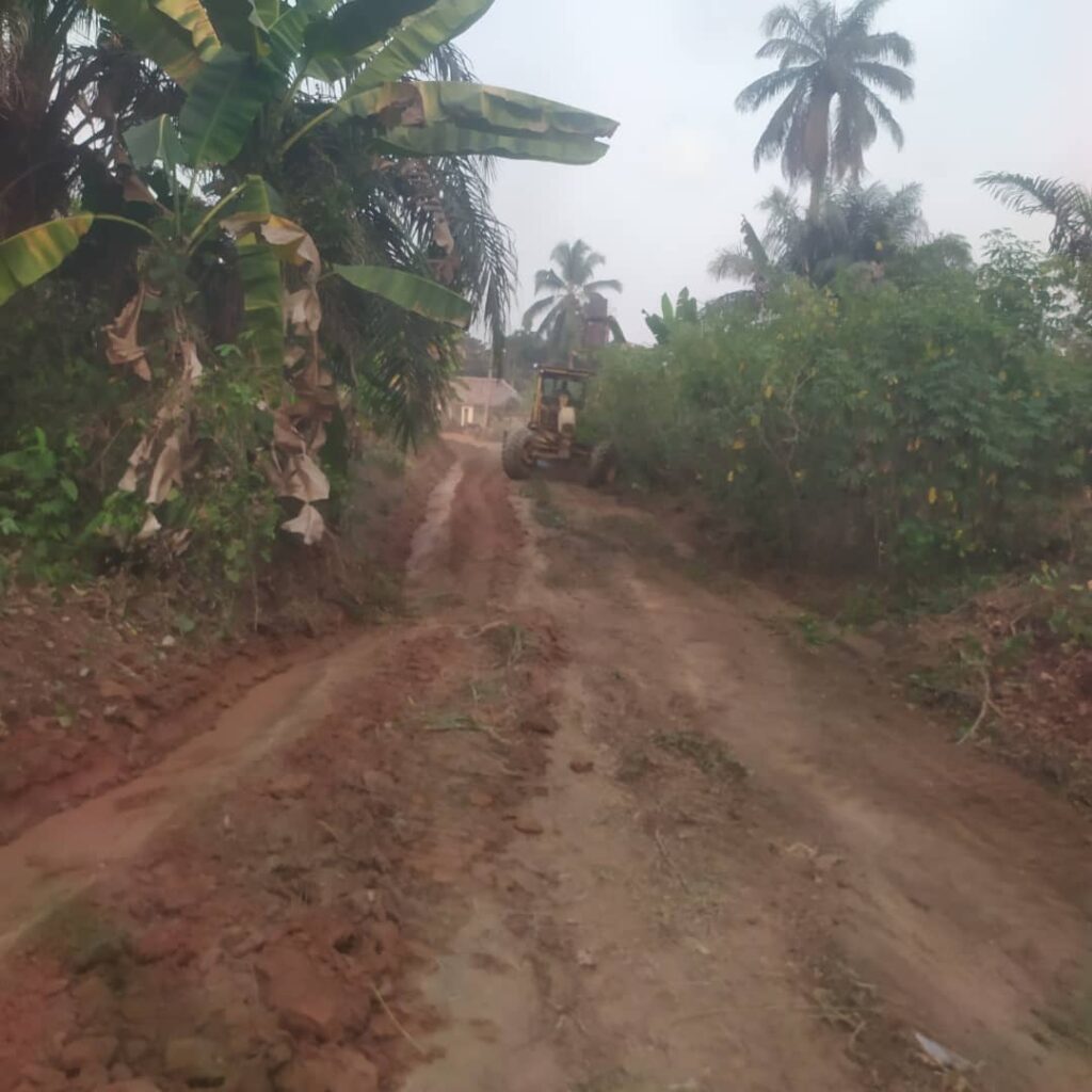 The ongoing rehabilitation of roads in Ikwuano Local Government Area of Abia State, powered by the Mayor of the Council, Mayor Osinachi Nwaka.