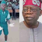 President Bola Ahmed Tinubu and the primary school boy who criticised his government during a debate.