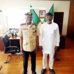 Shehu Mohammed, the Corps Marshal of the Federal Road Safety Corps (FRSC) and Rt. Hon. Femi Gbajabiamila.
