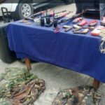 pistols, 9 AK47 magazines, military camouflages recovered from kidnappers in fierce a gun duel with Lagos State police. command.