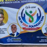 From (1L): Mayor Osinachi Hycinth Nwaka, the President of New Era Foundation (NEF); Pastor Mike Ifeanyi Nwaka, National Coordinator and Comrd. Christopher Iroanya, Umuahia North youth leader of New Era Foundation.