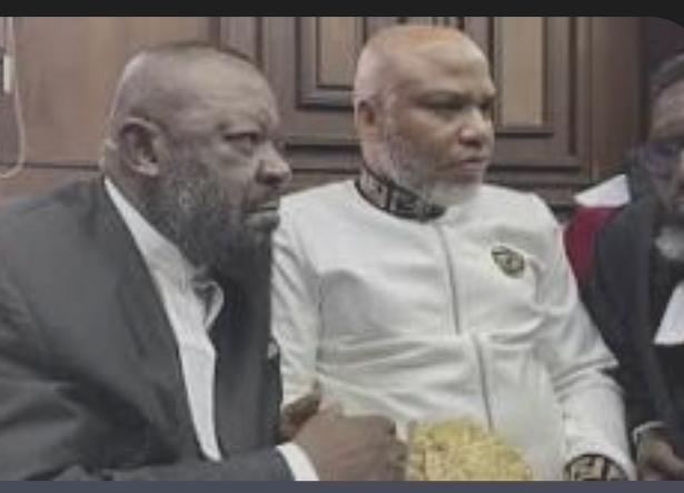 Mazi Nnamdi Kanu, the leader of IPOB and his Lawyer, Mr. Aloy Ejimakor (Esq.)