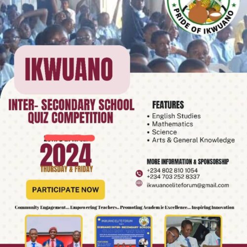 Ikwuano Elites Forum Holds Inter-Sec Sch Quiz Competition