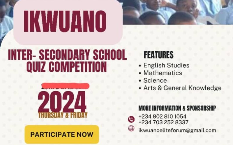 Ikwuano Elites Forum Holds Inter-Sec Sch Quiz Competition