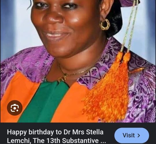 Professor Stella Lemchi, the Acting Vice Chancellor of Alvan Ikoku Federal University of education Owerri.