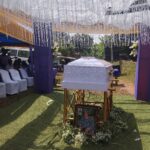 The remains of late Mrs Mercy Ochonma Emmanuel Nwoko,(Nee Otiri) lying in state in her late husband's compound at Umuaguta, in Umugo-Oloko, Ikwuano Local Government Area of Abia State.