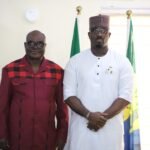 Permanent Secretary, Ministry of Police Affairs, Dr. Anuma Ogbonnaya Nlia and Executive Secretary, Nigeria Police Trust Fund (NPTF), Mr. Mohammed Sheidu during a visit to the Nigeria Police Trust Fund (NPTF) Headquarters in Wuse by the Management of the Ministry of Police Affairs led by the Permanent Secretary.