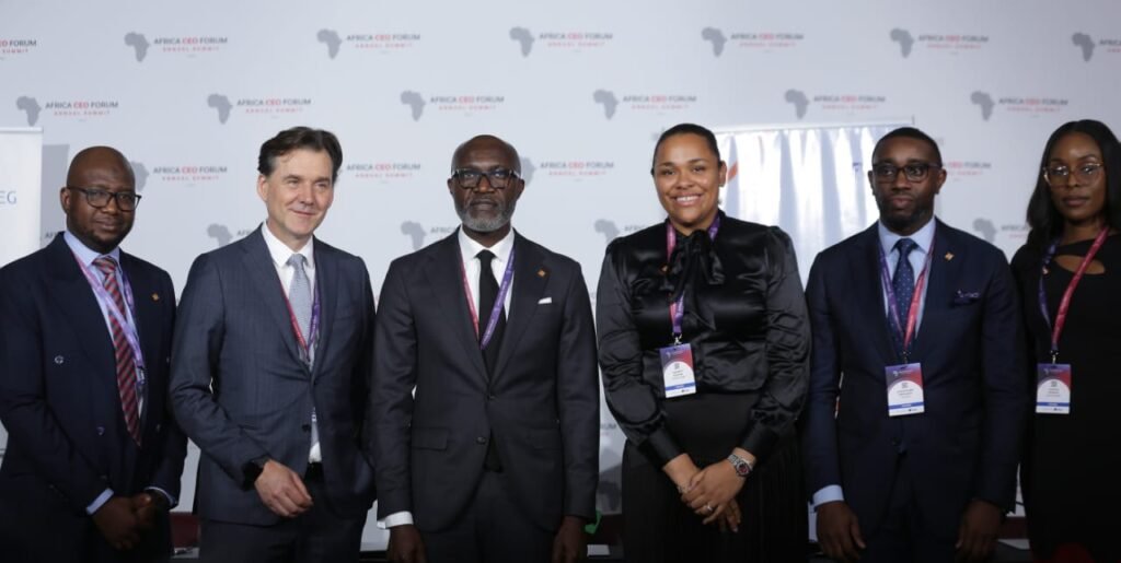 L-R: Saheed Adiamo, Unit Head, Strategic Investments, Access Bank; Roland Siller, Chief Executive Officer, DEG; Roosevelt Ogbonna, Managing Director/Chief Executive Officer, Access Bank; Elizabeth Oguegbu, Group Head, Financial Markets and Funding, Access Bank; Uche Onichabor, Team Member, Project and Structured Finance, Access Bank, and Sotochi Ekeocha, Team Member, Strategic Projects and Funding, Access Bank, at the signing of a USD 100 million senior loan facility to support Nigerian MSMEs, small corporates, and women-led businesses, held on the sidelines of the Africa CEO Forum in Abidjan, Côte d'Ivoire.