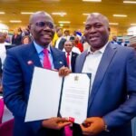 From (L): Gov. Babajide Olusola Sanwo-Olu and Dr. Ayo Ogunsan