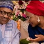 (L-R): Late President Mohammadu Buhari and his wife, Her Excellency Aisha Buhari.