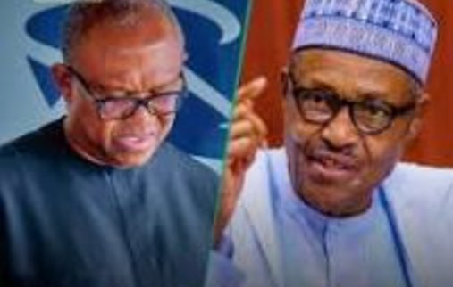 (L-R): Dr. Peter Obi and late President Mohammadu Buhari.