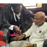 (R-L): Mazi Nnamdi Kanu, the leader of the Indigenous People of Biafra (IPOB); and his legal Counsel.