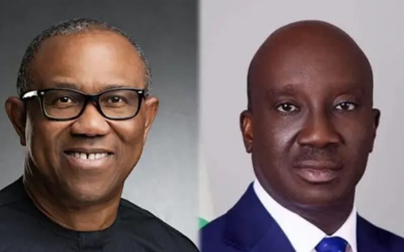 (L-R): Dr. Peter Obi and Sen. Monday Okpebholo, the Governor of Edo State.