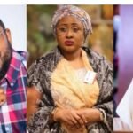 From (L-R): Late President Mohammadu Buhari; former first lady, Aisha Buhari and Mr. Farooq Kperogi, a famous journalist and scholar.