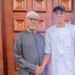 (L-R): Former Governor and Minister of Federal Capital Territory (FCT), Abuja, Barr. Nyesom Wike and Julius Abure, factional leader of Labour Party (LP).