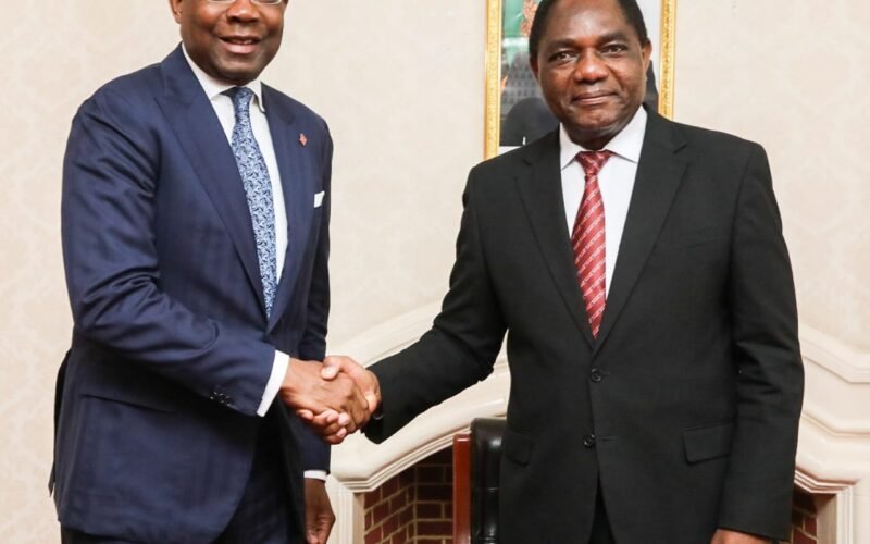 L-R): Hakainde Hichilema, the President of Zambia and Aigboje Aig-Imoukhuede, Chairman, Access Holdings.