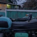An old IZh Jupiter motorcycle donated by Krasnopeev family to support the war in Ukraine.