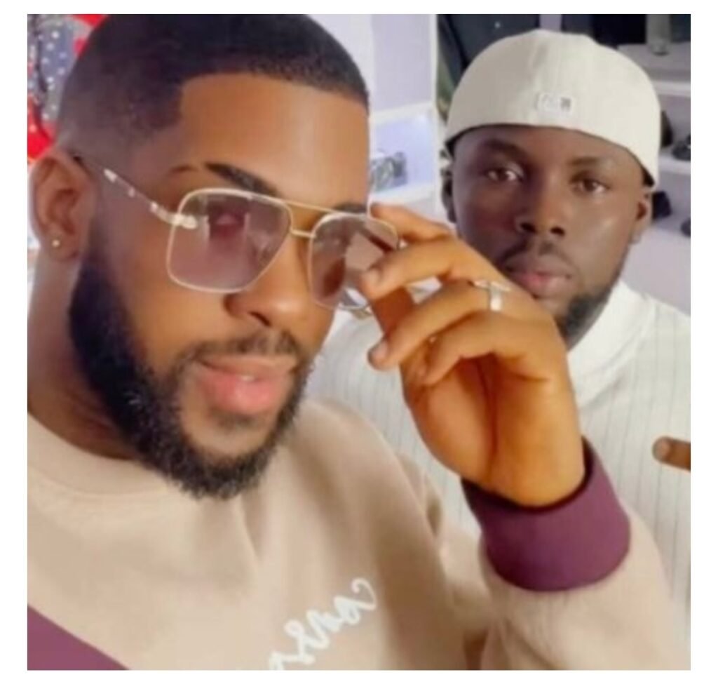 From (L-R): BBnaija Bright Morgan and late Nollywood film producer and director, Victor Tobechukwu Okoli.