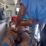 Victim of Togolese motorist speed-induced autocrash.