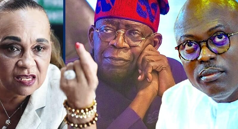 (L-RAnn-Kio Briggs, Niger Delta Rights Activist; President Bola Ahmed Tinubu and Governor Siminalayi Fubara.