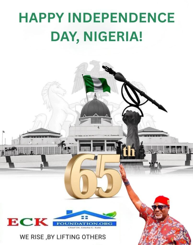 Chief Dr. Emeka Charles Kalu, the Founder of Emeka Charles Kalu Foundation, celebrating Nigerian 65th anniversary.