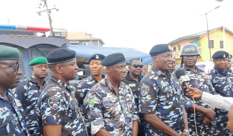 A cross section of Nigeria Police officers.