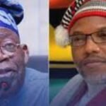 (R/L): Mazi Nnamdi Kanu, the leader of the Indigenous People of Biafra (IPOB) and president Bola Ahmed Tinubu.