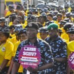 A cross section of Lagos Police women in celebration of the 70th anniversary of Nigeria Police women.
