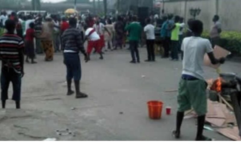 A scene of cult clash