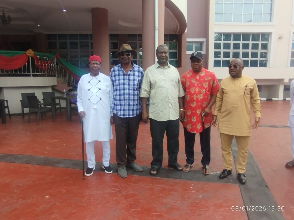 Chief Hon. Henry Ikechukwu Ikoh, the former Minister of State for Science and Technology (M); Prince Paul Ikonne, a co-founding member and key stakeholder of the All Progressives Congress (APC), flanked by Old Aba zonal stakeholders of Renewed Hope Ambassadors. 