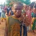 Oforbuike Damian, the young man who killed his mother, Onyema Damian, for refusing to bathe him and rent a barbing shop for his brother, in Ohatekwe Ukawu, Ebonyi State.