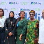 L-R: Team Lead, Corporate Social Responsibility (CSR), Fidelity Bank Plc, Victoria Abuka; Personal Assistant to the President on Constituency Affairs, Hon. Khadijat Kareem Omotayo; Branch Leader, Adeola Odeku Branch, Fidelity Bank Plc, Ifeyinwa Asomugha; Surulere Local Government Executive, Anthonia Adenike Adjivon; and First Vice Chairman, Community Development Committee (CDC), Surulere Local Government, Adebayo Odukoya; during the Fidelity Food Bank outreach in Surulere, Lagos recently.