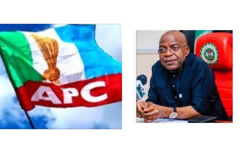Dr. Alex Chioma Otti and APC flag.