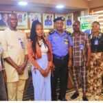 CP A. M. Sanusi (M); Comrade Akpovoke Otiti; Comrade Tochukwu Eluwa (1R); Comrade Success (1L); Comrade Ikechi Enwereji (2L) and Comrade Charity Uwakwe (Distinguished Chacha) (3L).