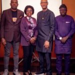 L-R: Rasheed Bolarinwa, Group Head, Brand Management & Corporate Communications, Polaris Bank Limited; Professor Abigail Ogwezzy-Ndisika of Mass Communication Dept, University of Lagos; Olufemi Awoyemi, mni, Chairman, Pros-hare; and Sheriff Adekoya, Lead Strategist, Edgeforth Business Solutions, at the 12th Polaris Bank Annual Media Capacity Seminar in Lagos over the weekend.