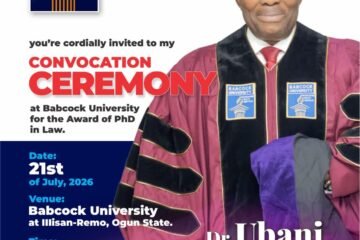 Dr. Ubani (SAN) to Receive PhD in Law at Babcock University