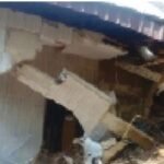 A photo of the building which collapsed following a landslide incident in Cross River, killing three siblings.