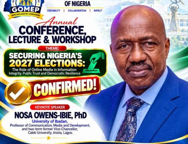 2027: GOMEP-NG Names Prof. Owens-Ibie Keynote Speaker for 2026 Conference