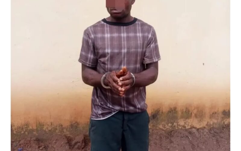Ikechukwu Emmanuel, the man who allegedly raped a 9-year-old girl as she visited to beg for first, in umuahia, Abia state.